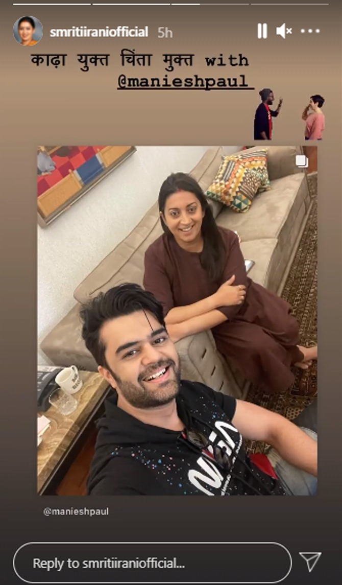 Smriti Irani Insta Story